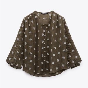 Zara Embroidered Rustic Top - Size XL | Boho Chic & Comfortable